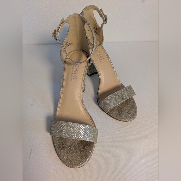 Michael By Shannon Stella Women Open Square Toe Block High Heel Ankle Strap Sz 8 - Picture 2 of 8